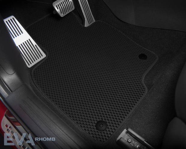 Коврики ЭВА "EVA ромб" для BMW 7-Series (седан / F02 Long) 2012 - 2015, черные, 4шт.