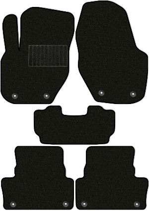 Коврики текстильные "Классик" для Volvo XC60 I (suv / DZ) 2013 - 2017, черные, 5шт.