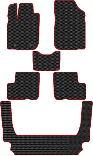Коврики "" в салон Лада Ларгус I (Универсал 7 мест / R90) 2012 - 2021, ые 6шт.