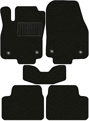 Коврики текстильные "Стандарт" для Opel Astra III (купе / H) 2005 - 2014, черные, 5шт.